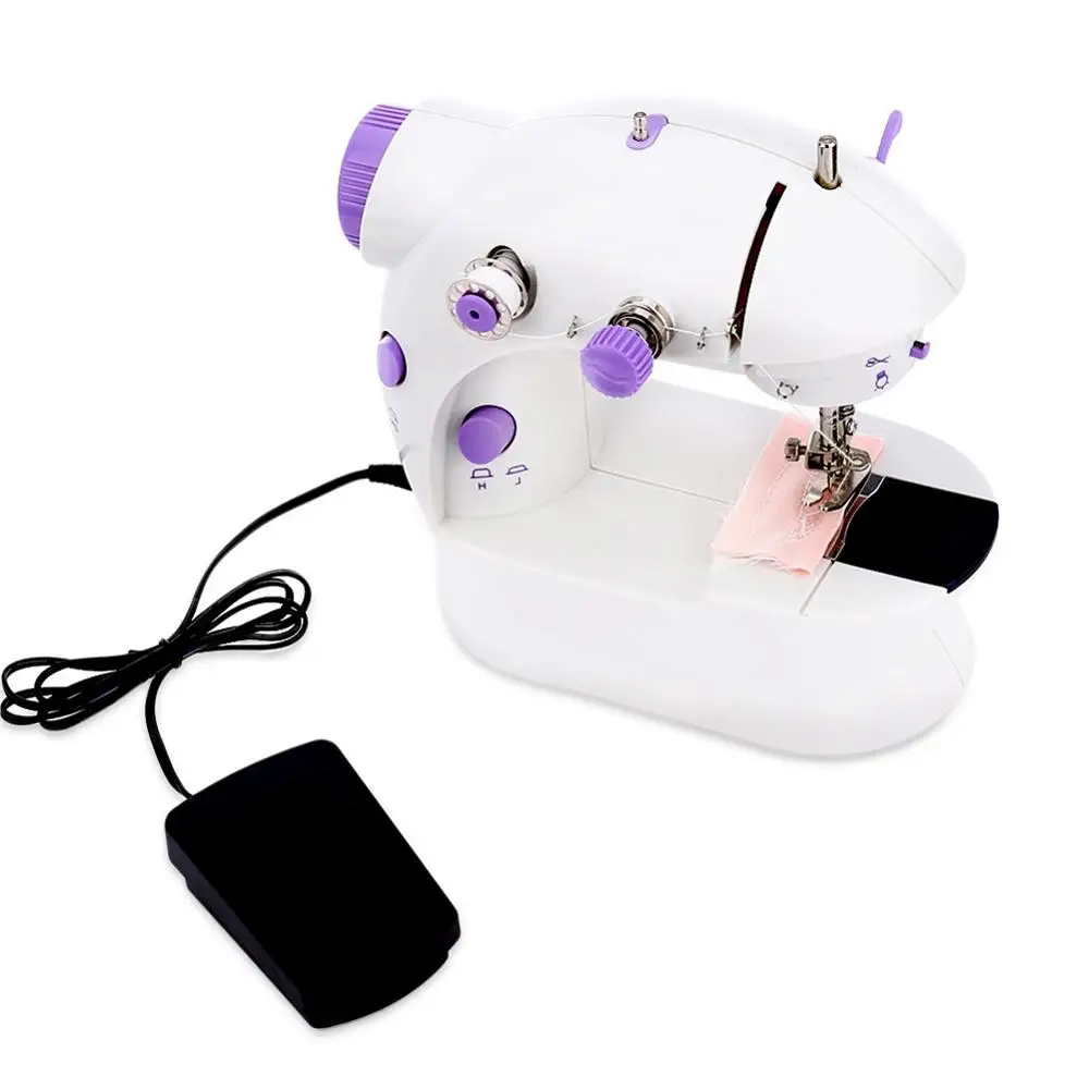 Мини швейная машина встроенный светильник для починки двойной Скорость строчкой