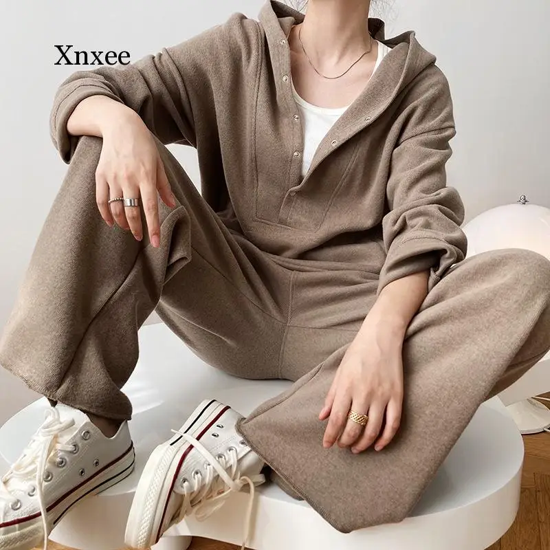 

Женский спортивный костюм-двойка, свитер с капюшоном и длинным рукавом