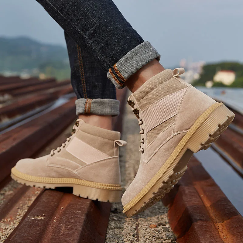 2019 мужская повседневная обувь модные мужские мотоциклетные ботинки зимняя