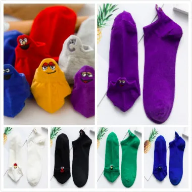 27 Женские носки, 5 пар, женские хлопковые носки с вышивкой Kawaii, короткие носки, женские носки-башмачки, женские повседневные носки - Цвет: 27