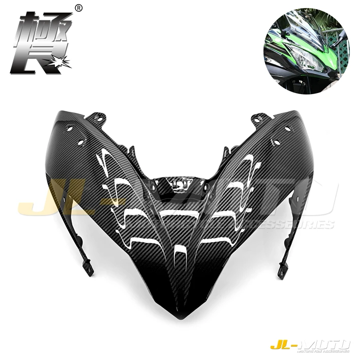 

Carbon Fiber Painted Front Upper Fairing Headlight Cowl Nose Panlel For Kawasaki NINJA650 ER6F 2017 2018 2019