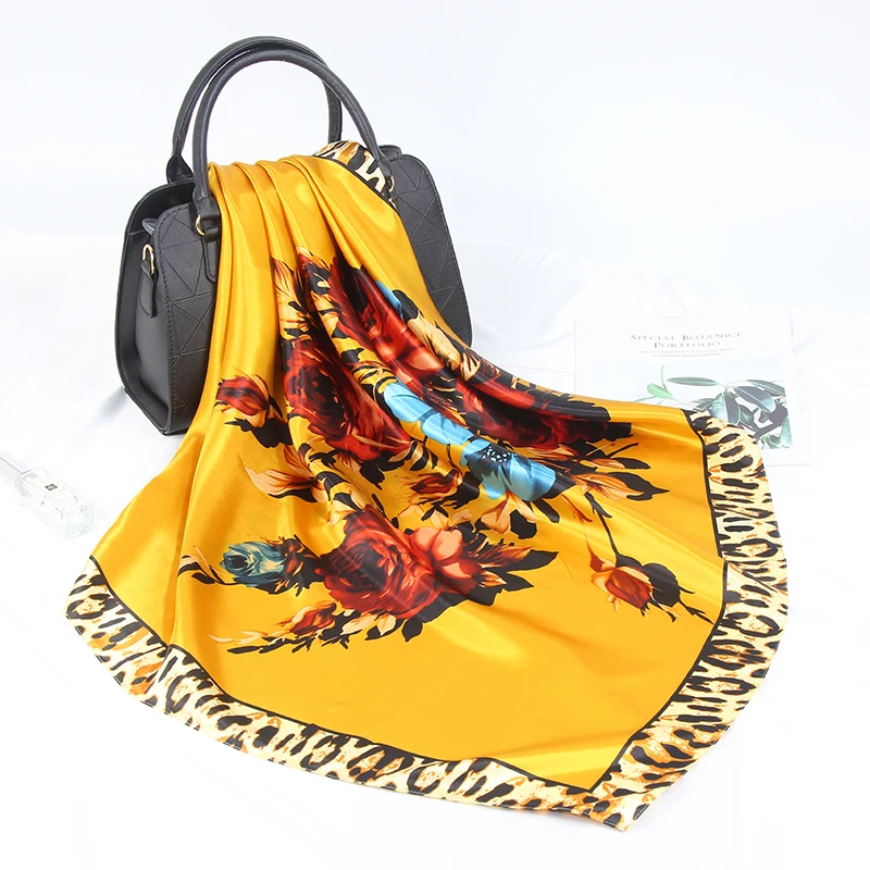 Женский платок для волос с принтом модная Роскошная брендовая зеленая бандана