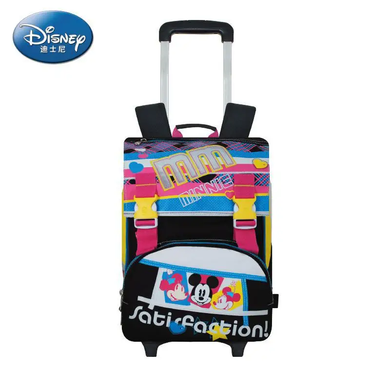 

Original Disney Schoolbag Primary School Boys And Girls 1-3-4-6 Grade Mickey Trolley Case Childrens Backpack 8-10-12 Years Old