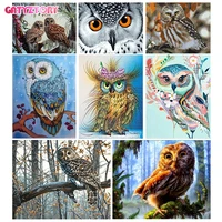 gatyztory owl animals diy acrylic oil painting by numbers for kids adults painting canvas diy picture for living room wall art