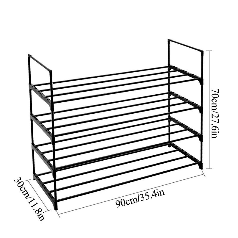 

4 Tier Shoe Rack Metal Standing Shoe Tower Rack DIY Shoes Storage Shelf Home 20 Pair Shoes Storage Organizer Cabinet