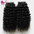 Бразильская глубоко вьющаяся лента для наращивания человеческих волос для женщин машинное наращивание вьющихся волос Remy клей для волос 100 г 40 шт.