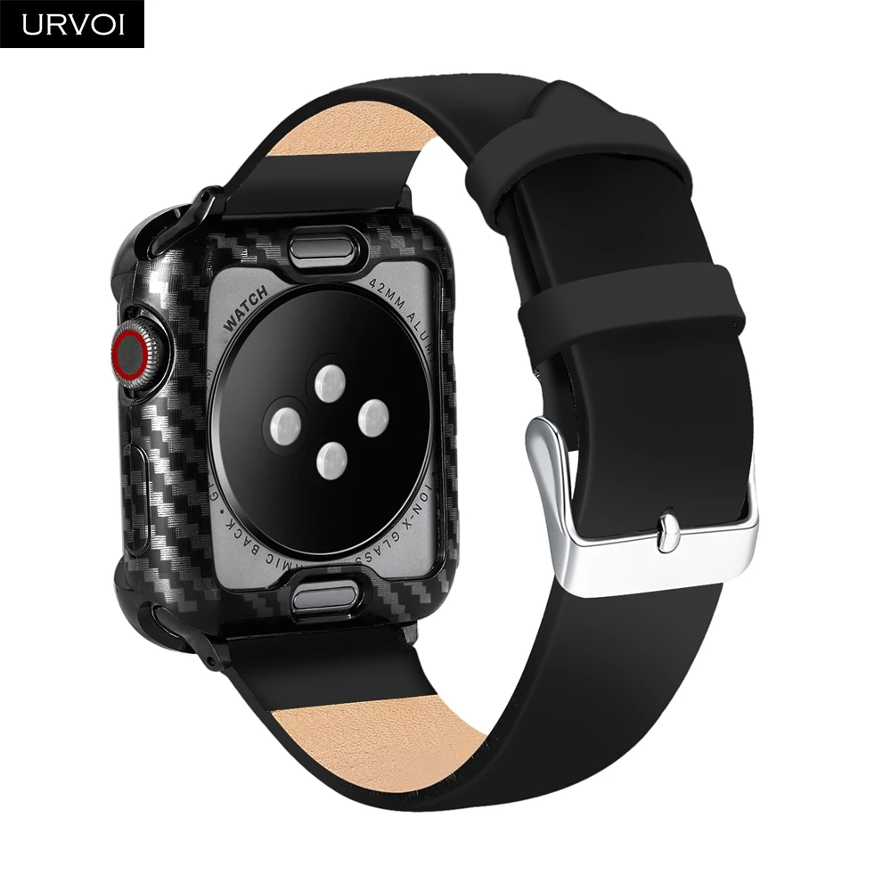 Чехол URVOI для Apple Watch 5 4 3 2 чехол из ТПУ 40 мм 44 задний бампер стеклопластика прочная