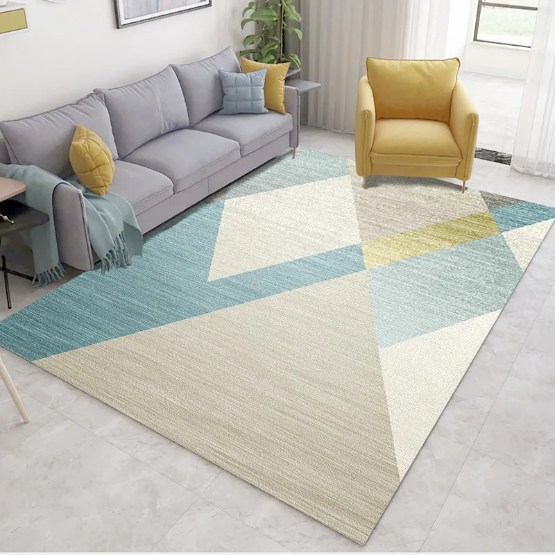 

Living Room Autumn And Winter Washable Carpet Living Room Bedroom Washable Geometric Printing Modern Floor Carpet