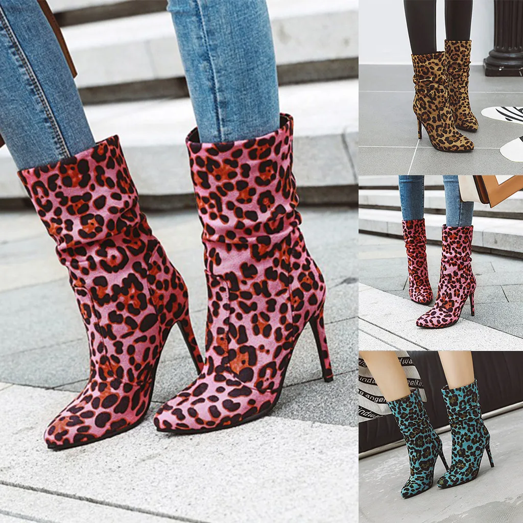 SAGACE/пикантные Женские Модные леопардовые туфли с острым носком на высоком