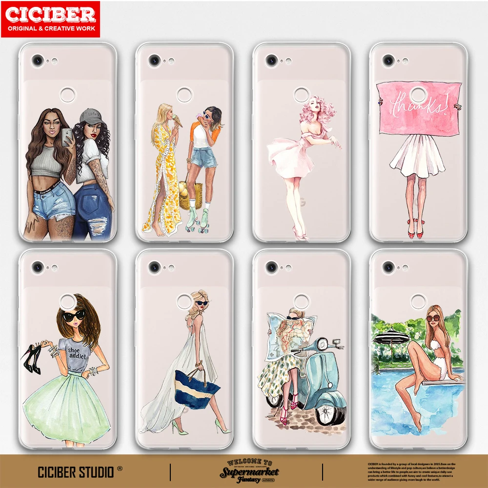 Дорожный Чехол для телефона девочки Google Pixel 3 2 3a 4 XL мягкие ТПУ чехлы задняя крышка