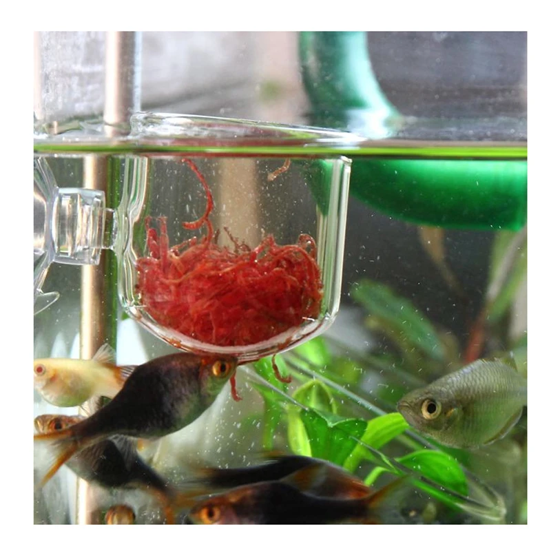 2 шт. аквариум красный устройство подачи червя для кормления рыбы Ангел Дискус