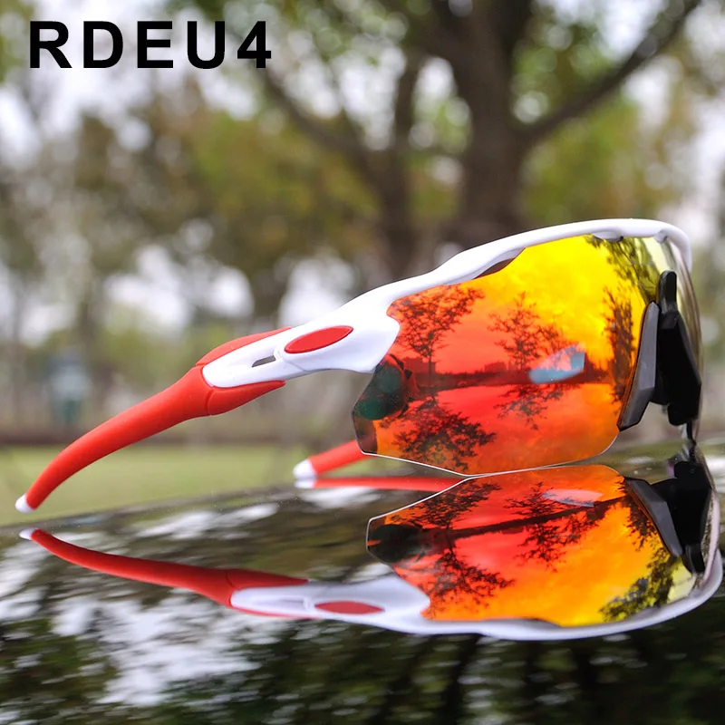 RDEU4 4 линзы UV400 Солнцезащитные очки для велоспорта поляризованные очки для велоспорта линзы спортивные очки - Цвет: RDEU4