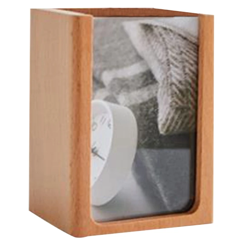 

AU42-держатель для ручек из массива дерева, креативный модный ящик для хранения канцелярских товаров, Настольная офисная декоративная деревя...