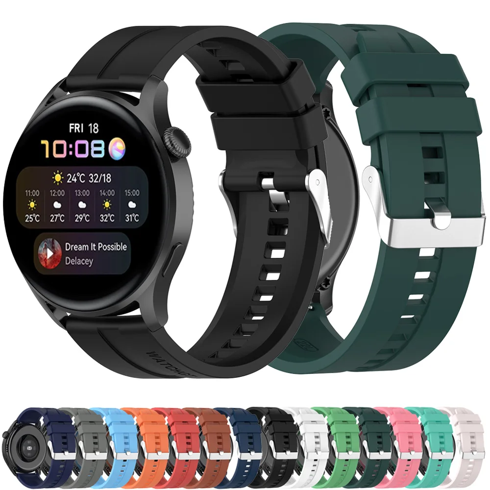 

For Huawei Watch 3 / 3 Pro GT 2 2e 46mm Strap Quick release Silicone Watchbands Sport Bracelet Wristband For Honor Watch GS Pro