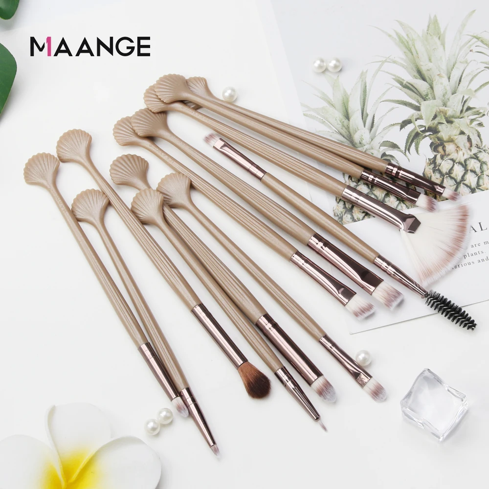 MAANGE 12 шт. набор кистей для макияжа глаз, раковина с кистями, тени для век, бровей, косметические инструменты, набор кистей для макияжа