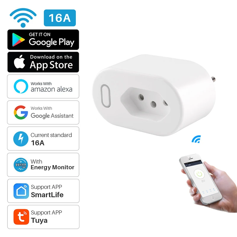 

Смарт-розетка с таймером и поддержкой Wi-Fi, 16 А