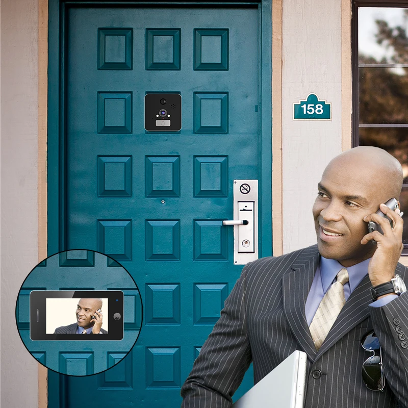 Wi-Fi камера для просмотра дверей 4 3-дюймовый HD умный глазок монитор поддержка PIR