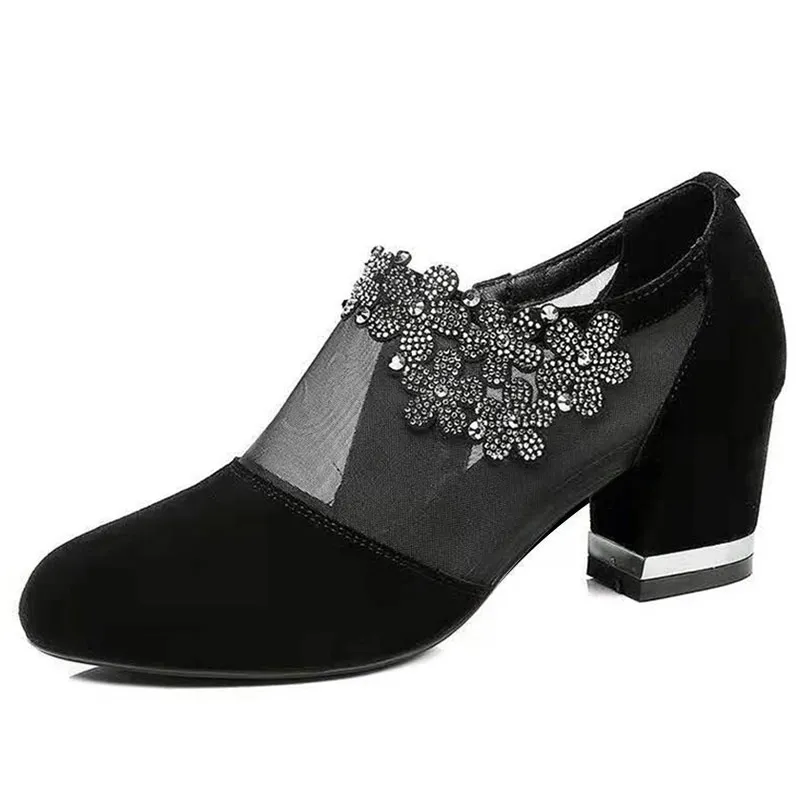 

Summer Mesh Peep Toe Sandals Sexy Heels Single Shoes Lace Pumps Woman High Heel Fashion Women Shoes Platform Ladies 2020