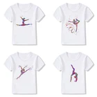 Акварельная гимнастическая Художественная печать унисекс детская футболка для тренажерного зала любимый подарок на день рождения футболка белый пользовательский топ детская одежда 14051