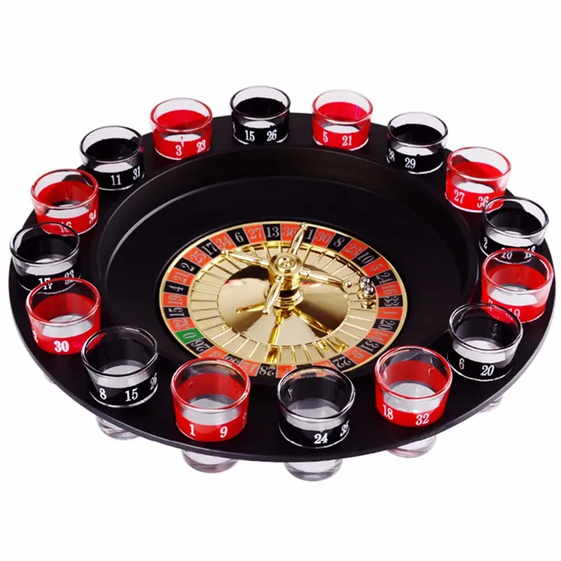 

NEW Drinking Roulette Drinking Game Adult Party Games Turntable Shot Glass Roulette Set with 16 Cups Russian Lucky Turntable