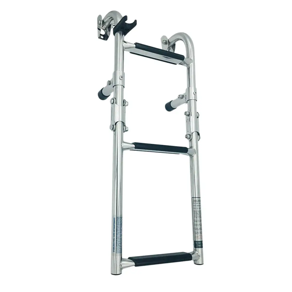 

Marine Pontoon Boat Dock 3 Step Ladder- Heavy Duty Folding Ladder