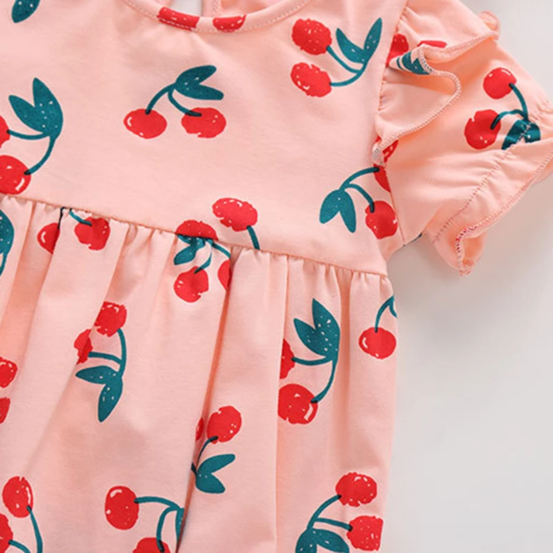 

Infant Baby Girls Cotton Printed Short Sleeve Jumpsuit One piece Outfit Summer Baby Girls Clothes Toddler Baby Girl Romper