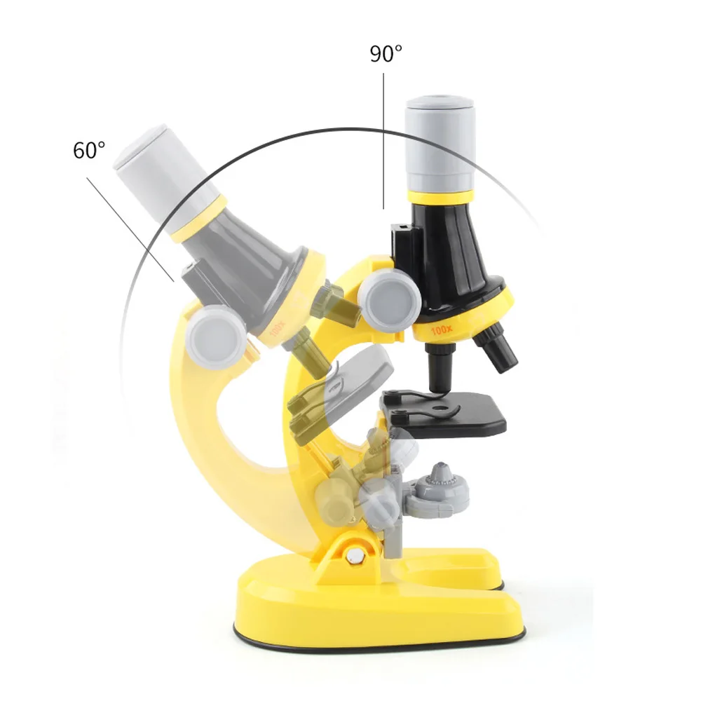 

Kids Microscope Kit Science Lab LED 100X-400X-1200X Toy Home School Interest Cultivation Child Boys Birthday Gift Present