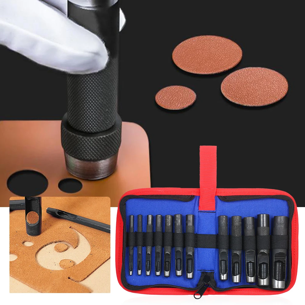 Набор кожаных инструментов 12 шт. набор дыроколов сверхмощный круглый дырокол для