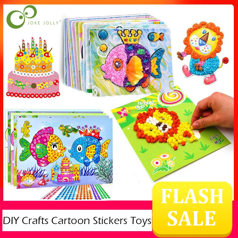 4 шт. сделай сам Мультяшные ремесла детские игрушки алмазные кристаллы наклейки и