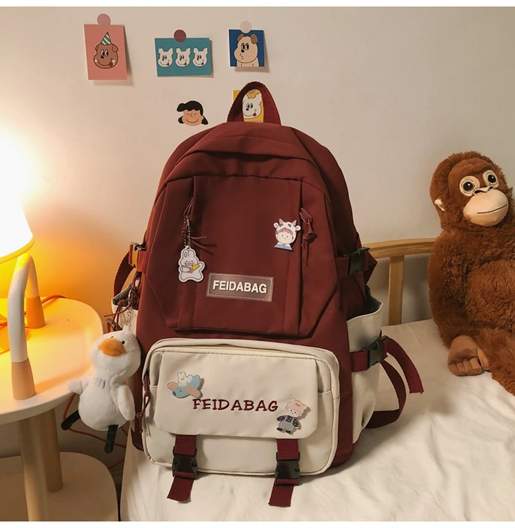 

YTX983 Large-capacity Korean style high-value backpack Harajuku style contrast color backpack