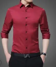 

Men's long-sleeved shirts young slender body 2018 spring and autumn new shirt casual plain cardigan DY-406