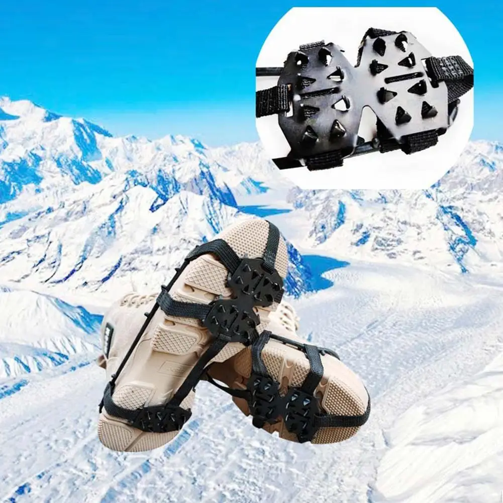 New 24 Teeth Shoe Spiked Grips Cleats Crampons Ice Climbing Winter Snow Shoes Cover Anti U1Q0 |