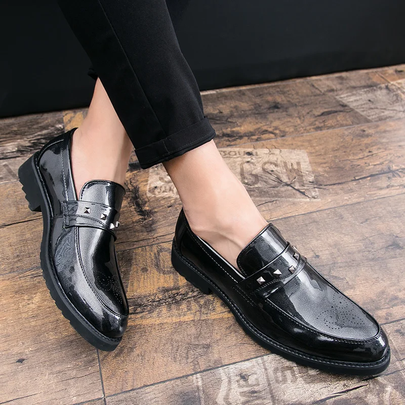 Thick Bottom Mens Dress Shoes Men Bring Brand Wedding Shoes Luxury Italian Casual Office Formal Loafers Boats Leather Shoes Men