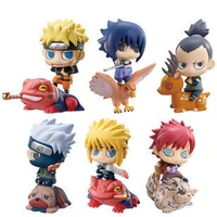 6 pcsset naruto kawaii anime figurine uchiha sasuke hatake kakashi orochimaru doll 1 7 generation action figure capsule toys