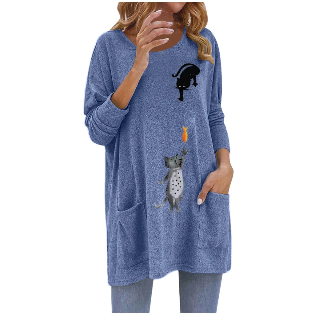 JAYCOSIN Модный женский Свободный Повседневный удобный мягкий пуловер с длинным