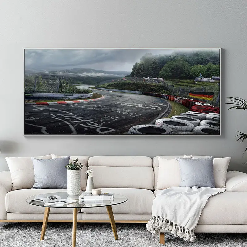 

Wall Art Posters Nurburgring Rally Road Sports Car Track Prints Canvas Painting Forest Landscape For Living Room Home Decoration