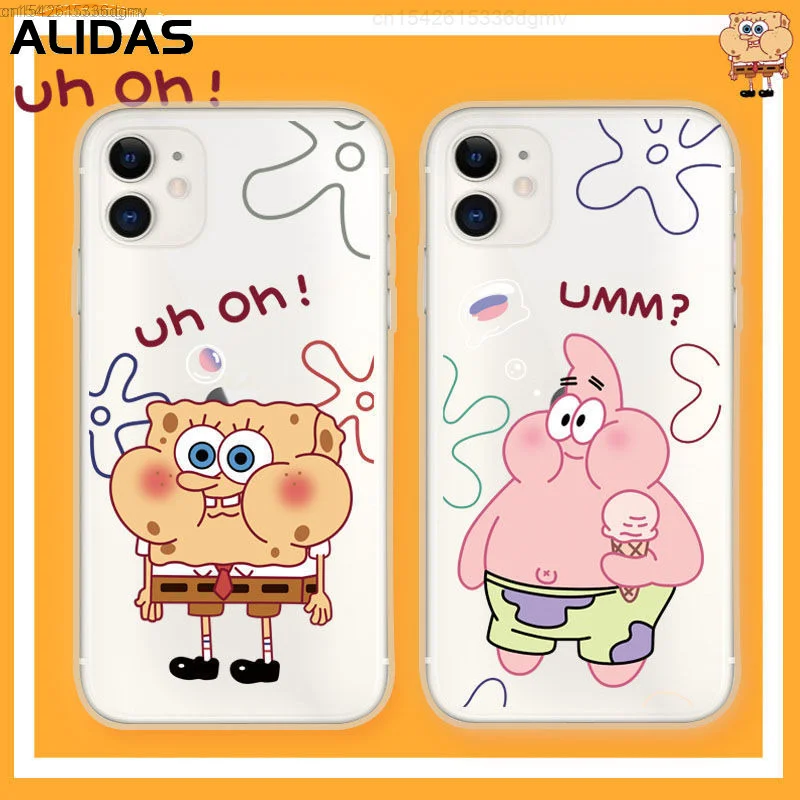 

Y2k Phone Case Cover For IPhone 12 11 Pro Max Xs X Xr 7 8 6 6s Plus Se 2020 12mini Transparent Soft TPU Bobs Spongebobs Sponges