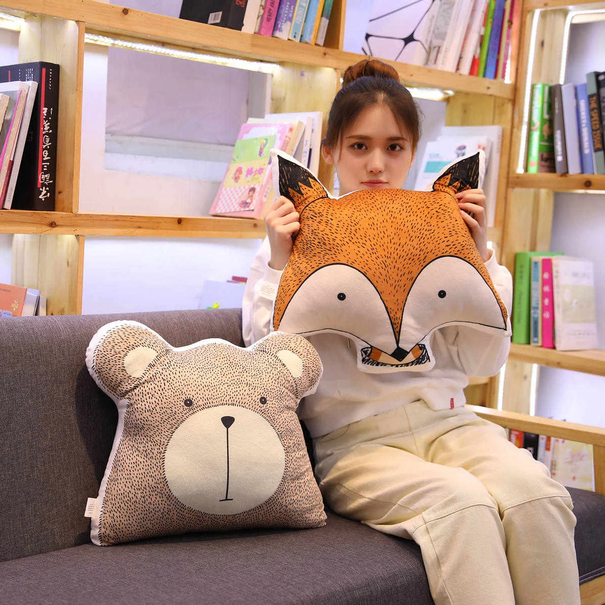 Зоопарк Животные образная подушка плюшевые лес декоративные подушки для