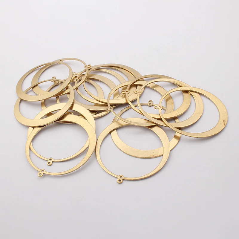 

10pcs Raw Brass Large Round Charms Connector Circle Charms Pendant For Necklace Earrings Jewelry Findings Making DIY Crafts