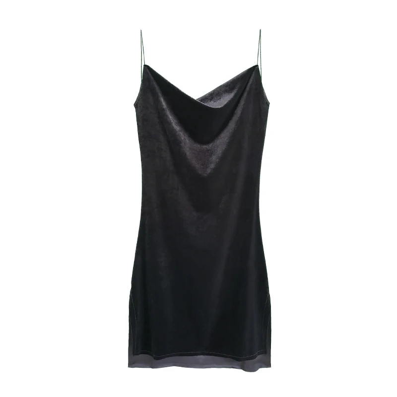 

Женское Модное Новое сексуальное бархатное однотонное облегающее платье на бретельках с V-образным вырезом