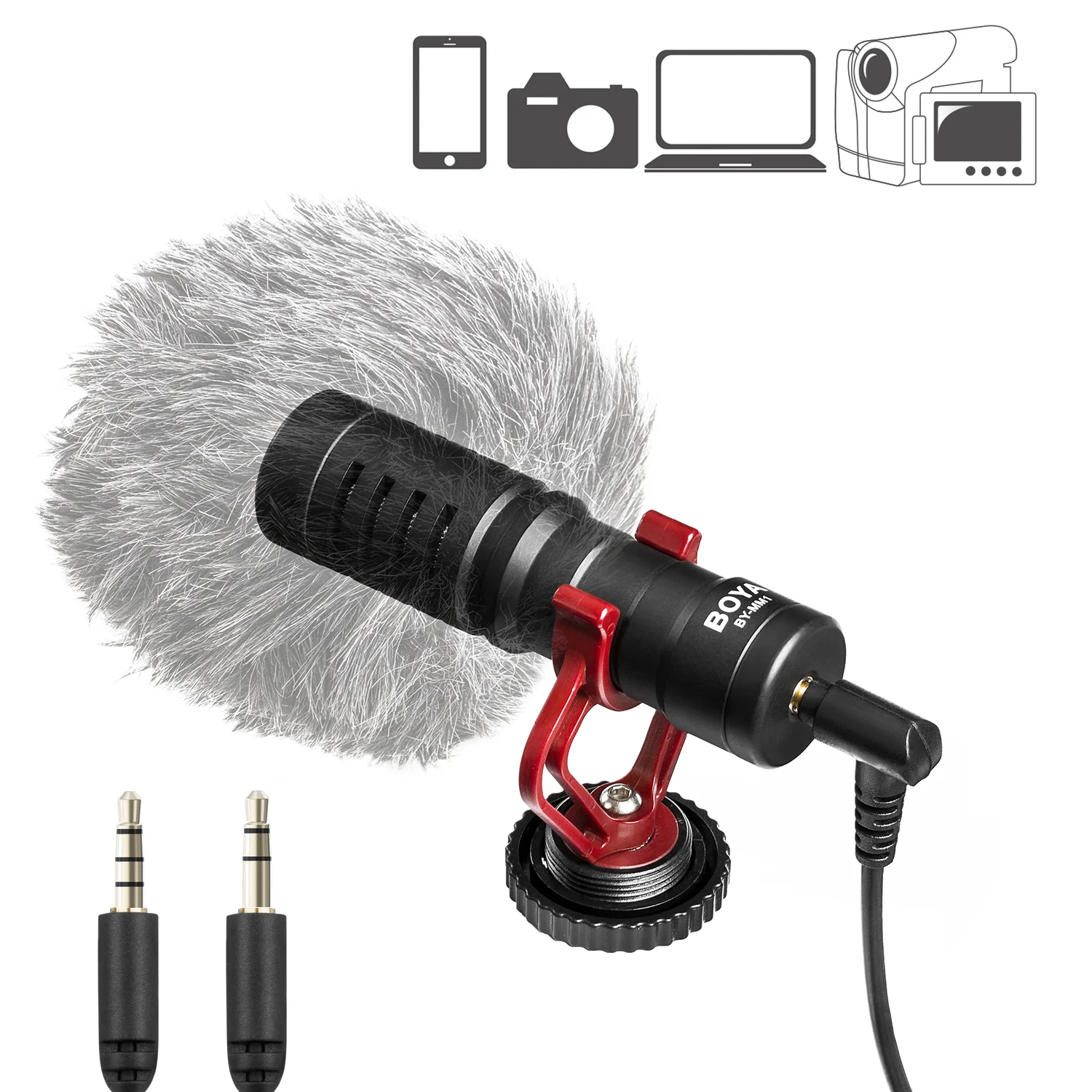 

BOYA BY-MM1 BY-MM1 PRO Electret Condenser Microphone Plug and play design light-weight portable with shock mount for vlog Video