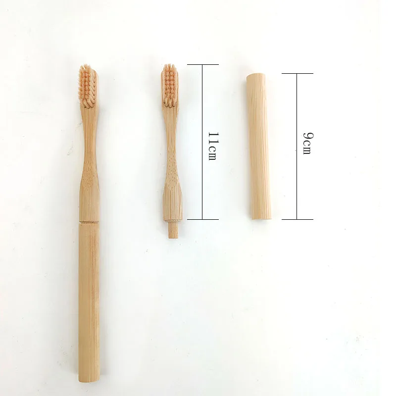 Сращивающаяся зубная щетка Бамбуковая деревянная со сменными насадками