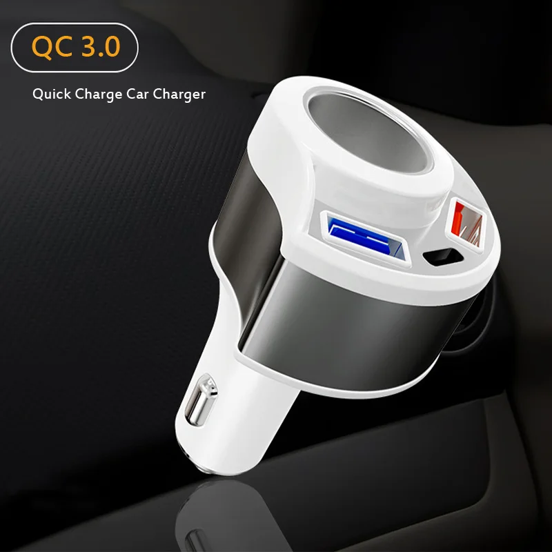 

Автомобильное зарядное устройство QC3.0, 18 Вт, быстрая зарядка, автомобильный прикуриватель, Type-C, быстрое зарядное устройство для xiaomi, iPhone, XR, п...