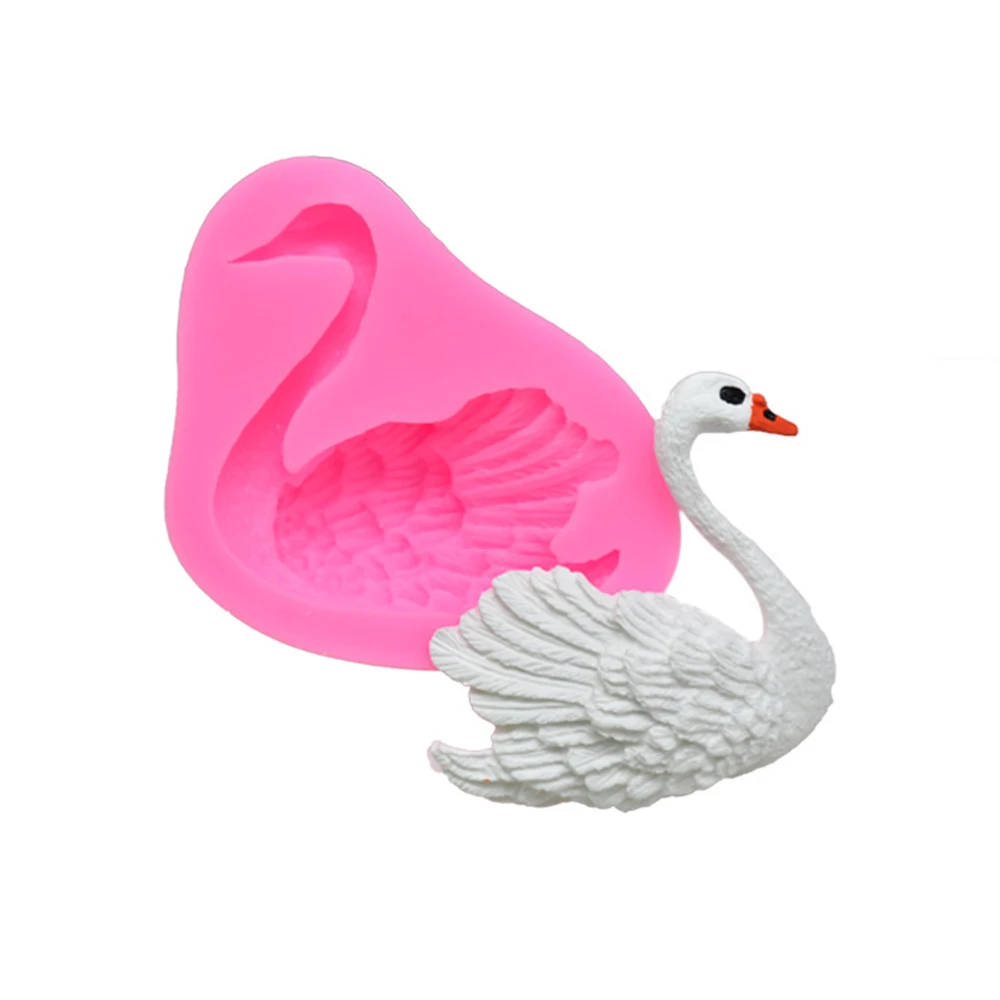 Благородная силиконовая форма в форме лебедя мыло для помадки 3D искусственное