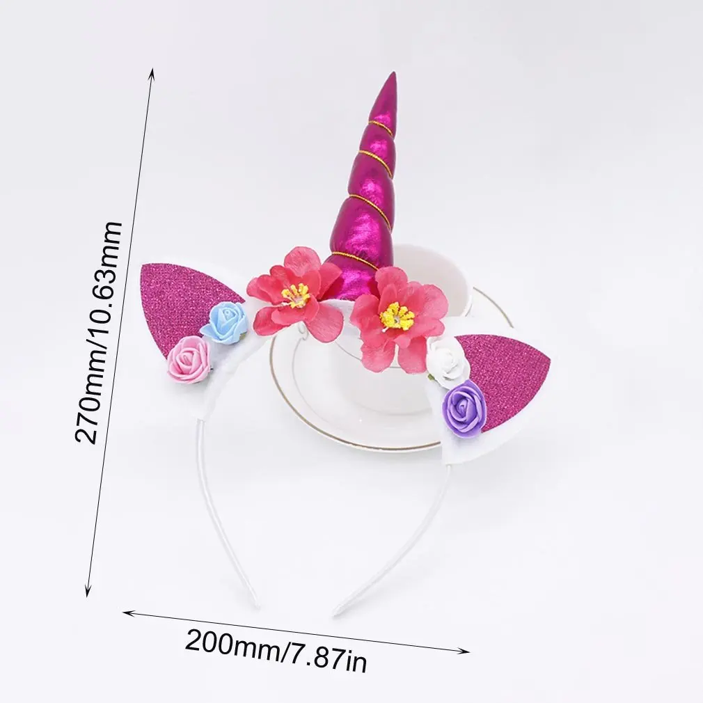 

New Hot Funny Single Horn Headband Halloween Party Horns Headband Hair Accessory Children Show Props Eight Colors Option