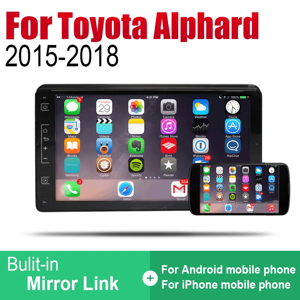 ZaiXi Android автомобильный GPS Navi для Toyota Alphard 2015 ~ 2018 плеер навигация WiFi Bluetooth Mulitmedia