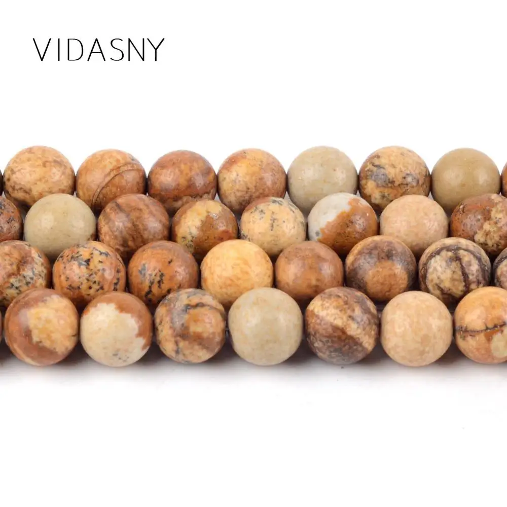 Натуральные картины яшмы вокруг камня бусины для изготовления ювелирных изделий