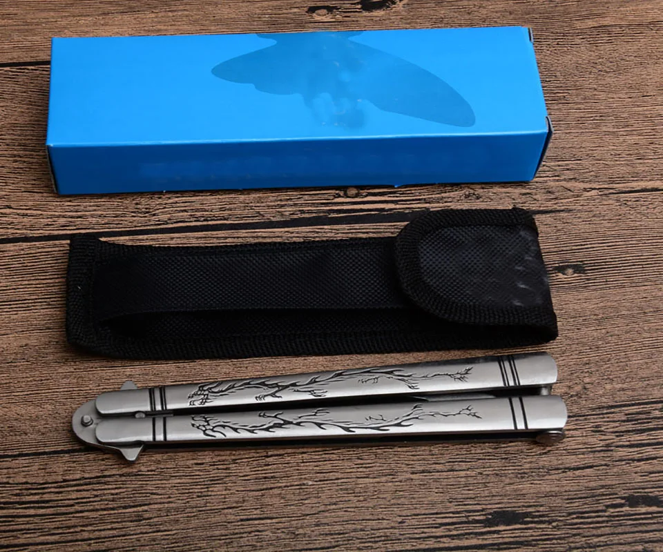 Butterfly-3cr13mov blade knife C-056 training swing knifes steel handle CS GO butterfly in knifes training sanding knives
