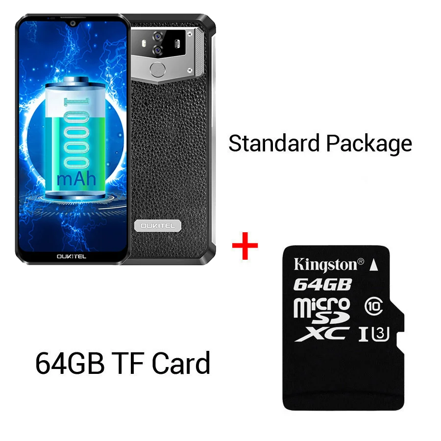 Black N 64GB Card OUKITEL K12 Android 9,0 мобильный телефон 6," 19,5: 9 MTK6765 6G ram 64G rom NFC 10000mAh 5 V/6A Быстрая зарядка отпечатков пальцев Смартфон - Цвет: Black N 64GB Card