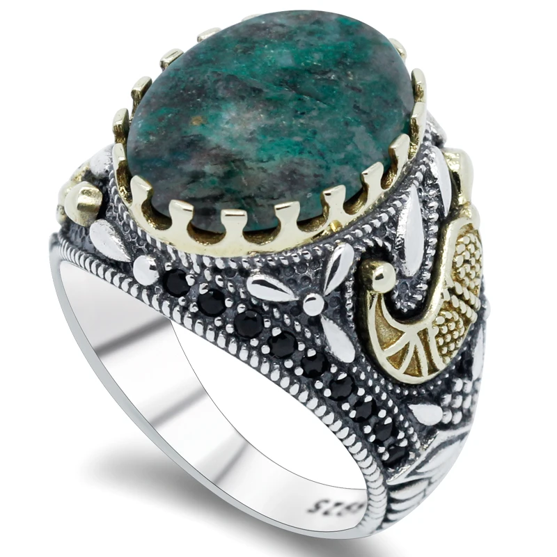 925 sterling silver Phoenix uomini e donne di pietra anello spinello Turco gioielli fatti a mano anello